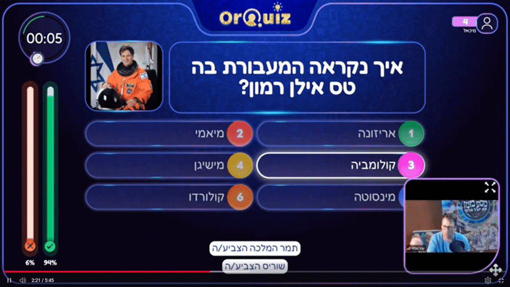 שאלה מתוך חידון היסטוריה לילדים עם יובל מלחי