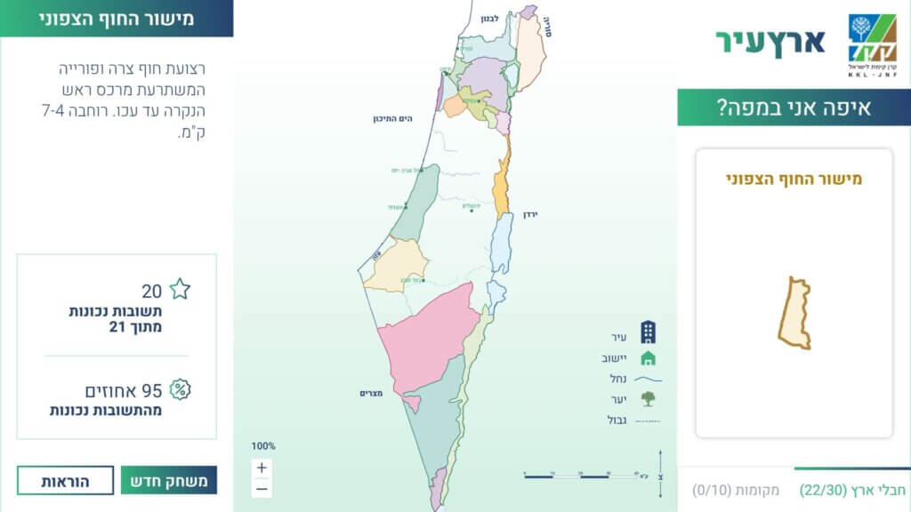 פיתוח משחקים לקק"ל. המשחק ארץ עיר