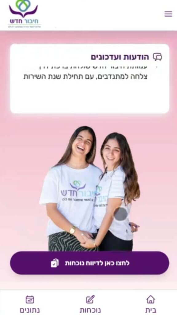 כפתור בולט ונוח במערכת דיווח נוכחות